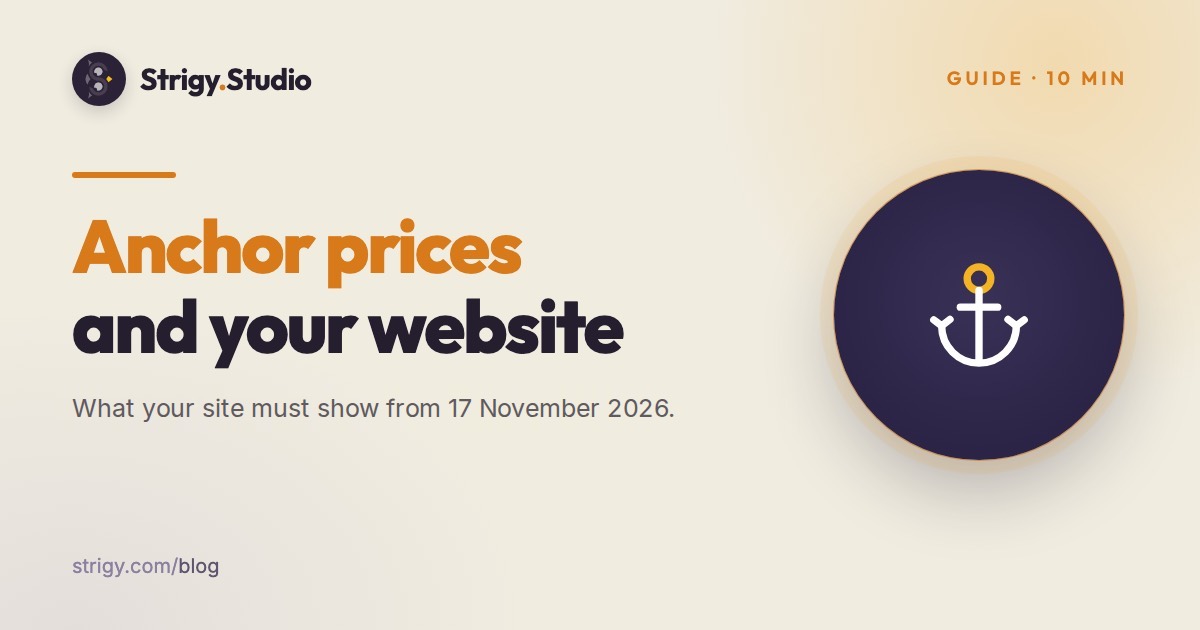 Anchor prices: what your website must show from 1 October 2026