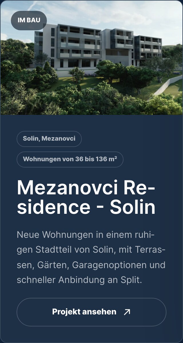 Ista kartica projekta na njemačkoj verziji — status Im Bau