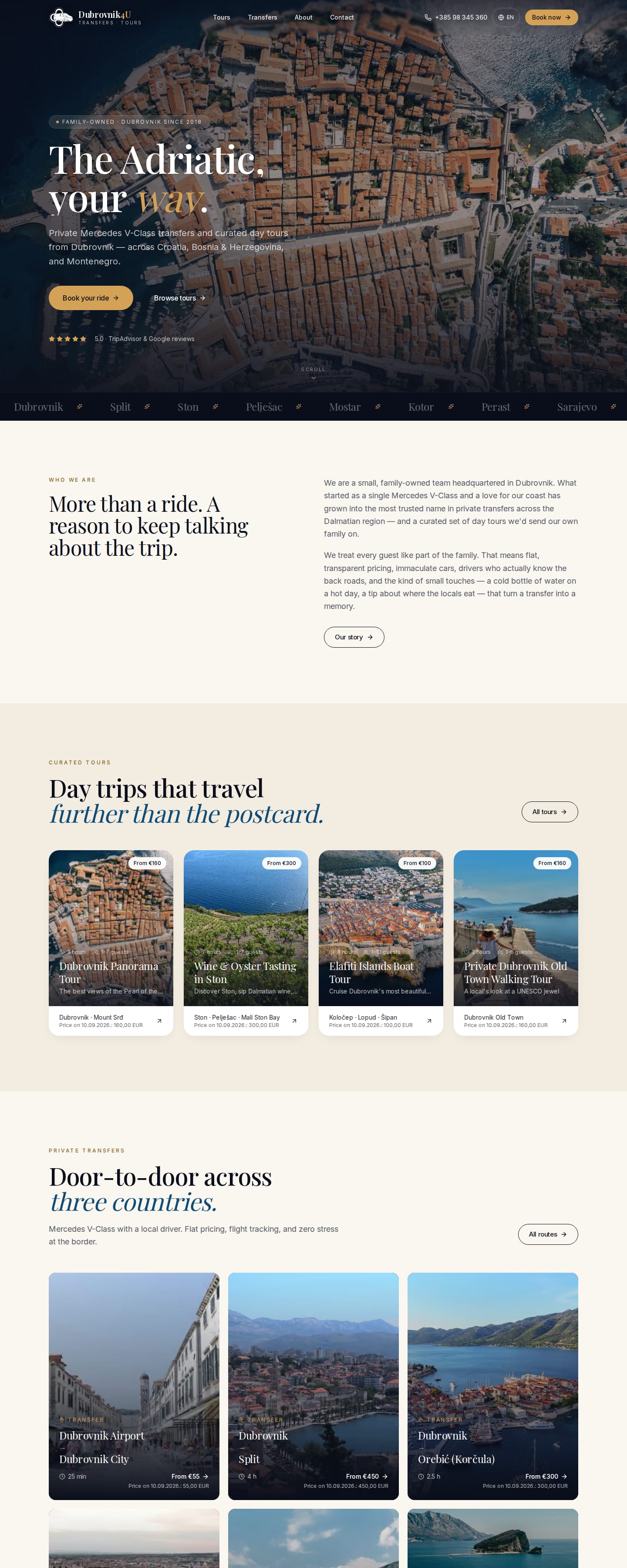 Website: Dubrovnik4U Transfers