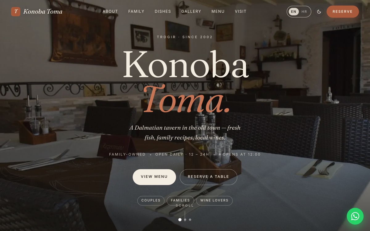 Izrada web stranice — Konoba Toma