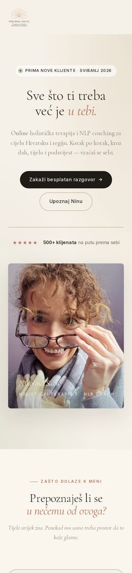 Izrada web stranice, Put do Balansa · Holistička terapija, na mobitelu