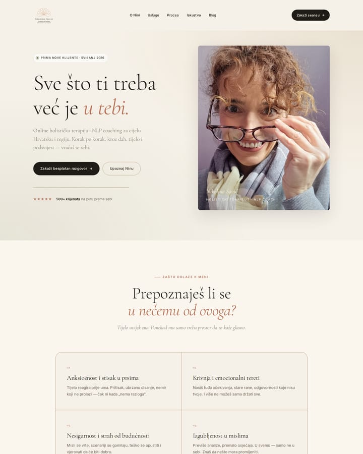 Izrada web stranice, Put do Balansa · Holistička terapija