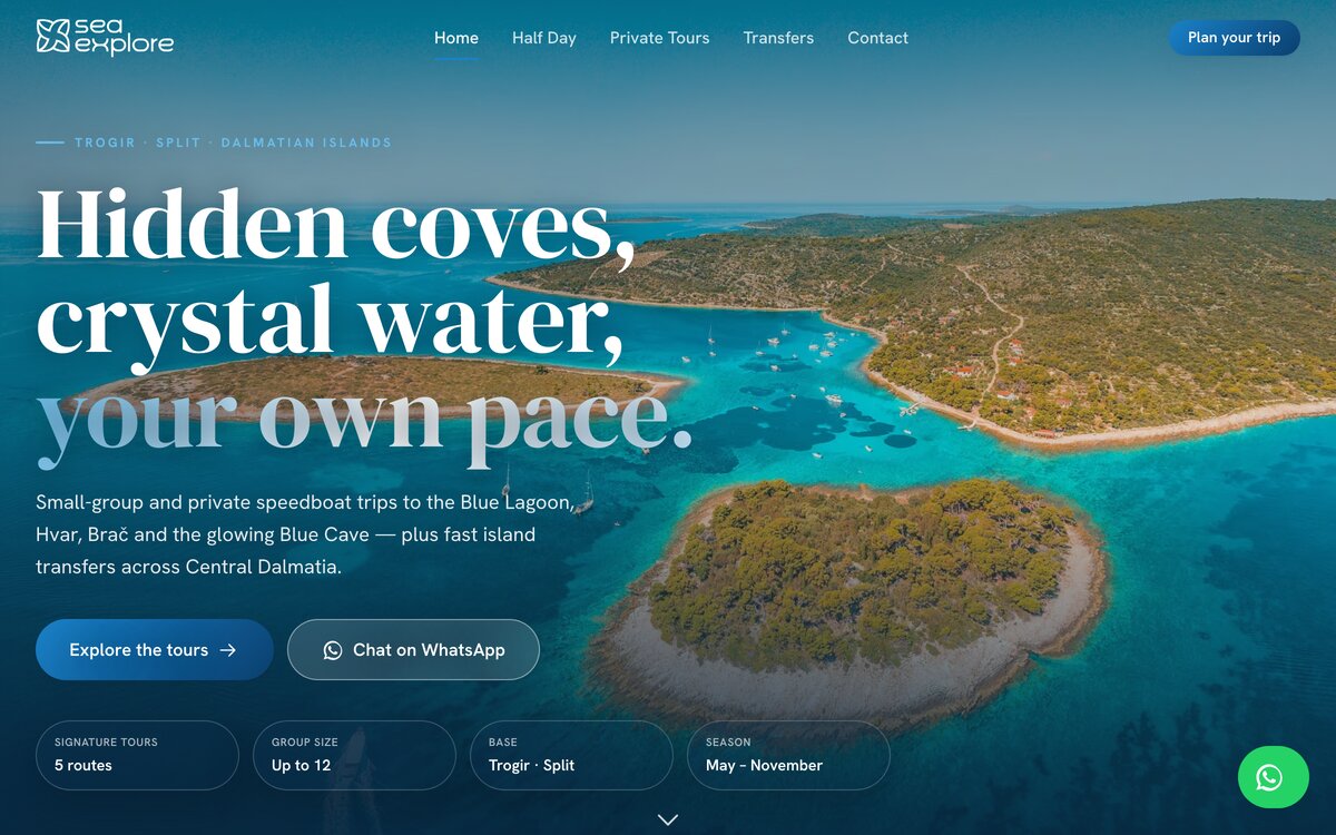 Izrada web stranice — SeaExplore