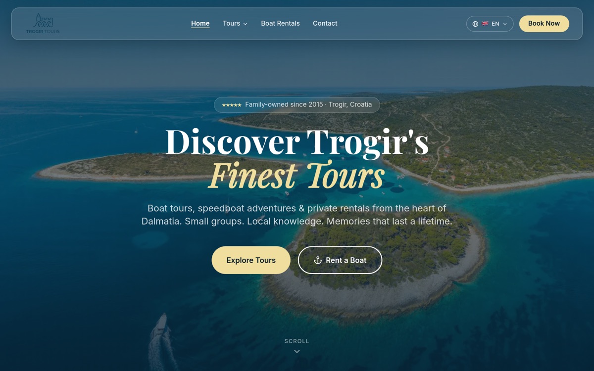Izrada web stranice — Trogir Tours