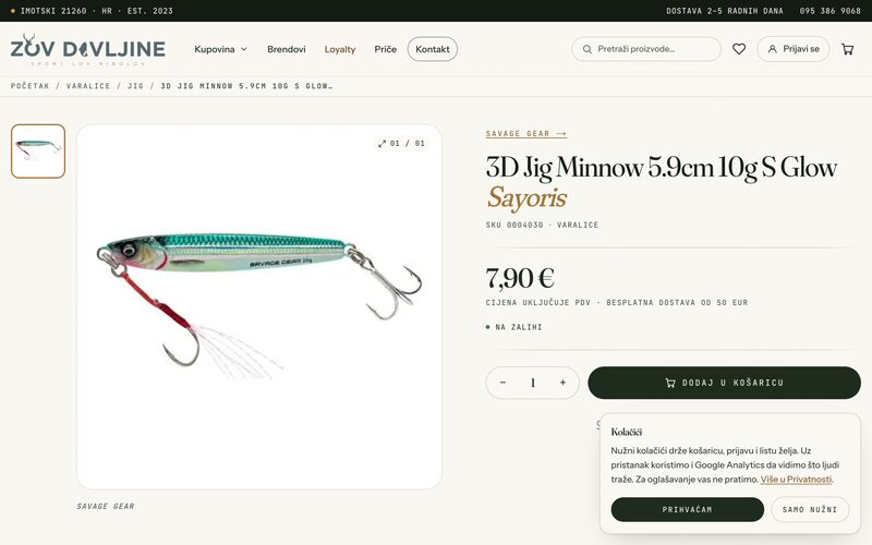 Zov Divljine: product page with price, stock and add to cart