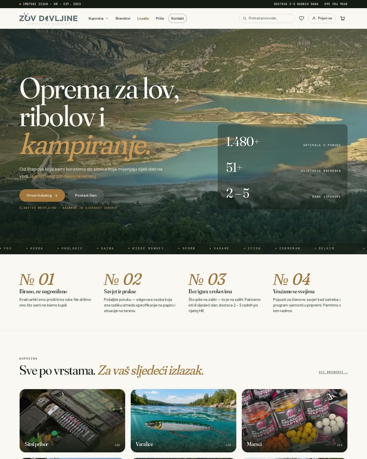 Izrada web stranice, Zov Divljine · Web trgovina